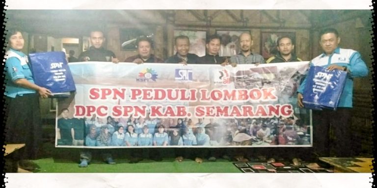 DPC SPN Kabupaten Semarang Kirim Bantuan ke Lombok