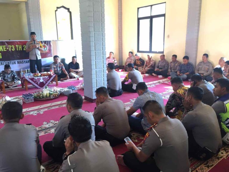 Pengajian HUT ke-73 Bhayangkara, Kapolres Imbau Jangan Lupa Bersyukur