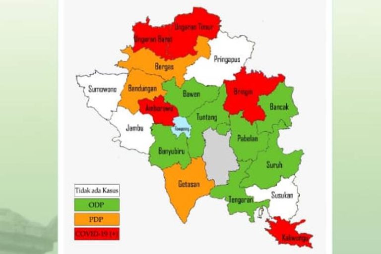 Peta Sebaran Covid-19 di Kabupaten Semarang, Ini Lima Kecamatan Zona Merah