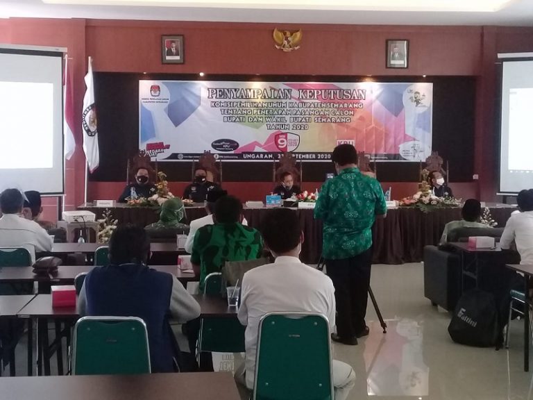 KPU Kabupaten Semarang Tetapkan Paslon Ngebas dan Bison Peserta Pilkada 2020