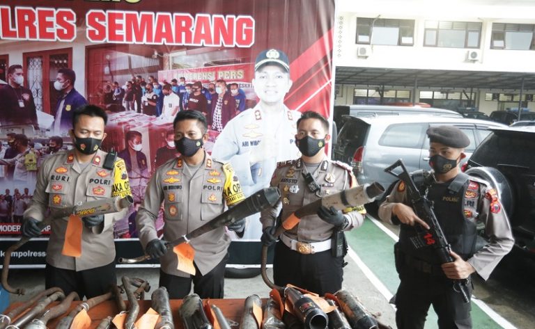 Antisipasi Balapan Liar dan Konvoi, Polres Semarang Amankan Puluhan Knalpot Brong